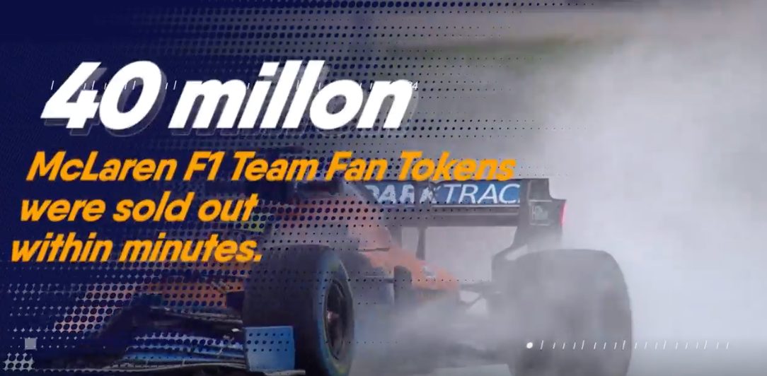 Bitci × McLaren Racing — 40M F1 fan tokens / €20M sold out in 45 minutes to 11,000 holders, 2021