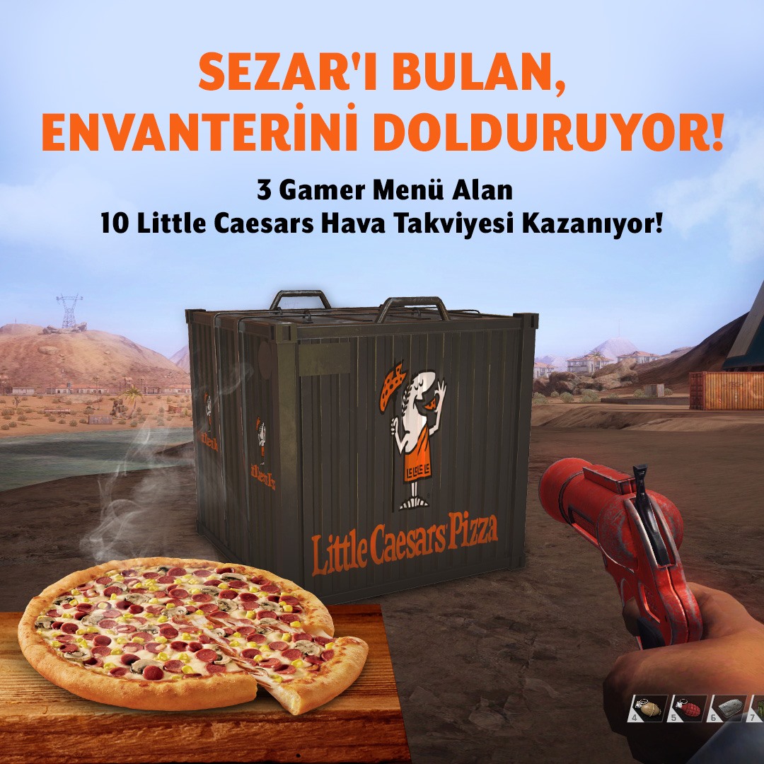 Little Caesars × Zula — Battle Royale activation, in-game air-support crate unlocked by online pizza orders, 2020